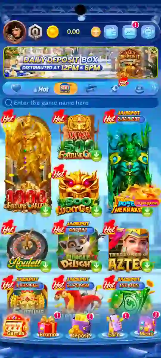 Diwa Spin games list screen