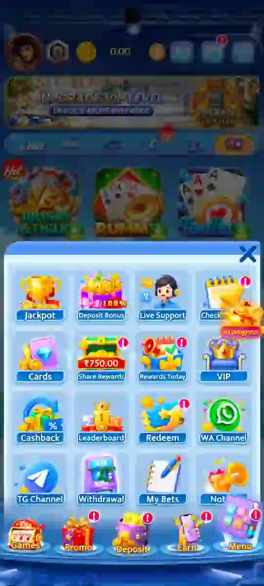 Diwa Spin app menu