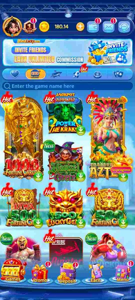 Diwa Lucky app's interface